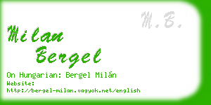 milan bergel business card
